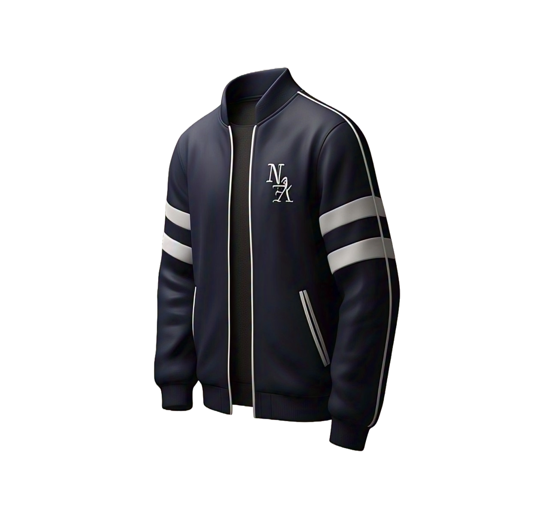 Bomber jacket with a zip front, ribbed collar, cuffs and hem