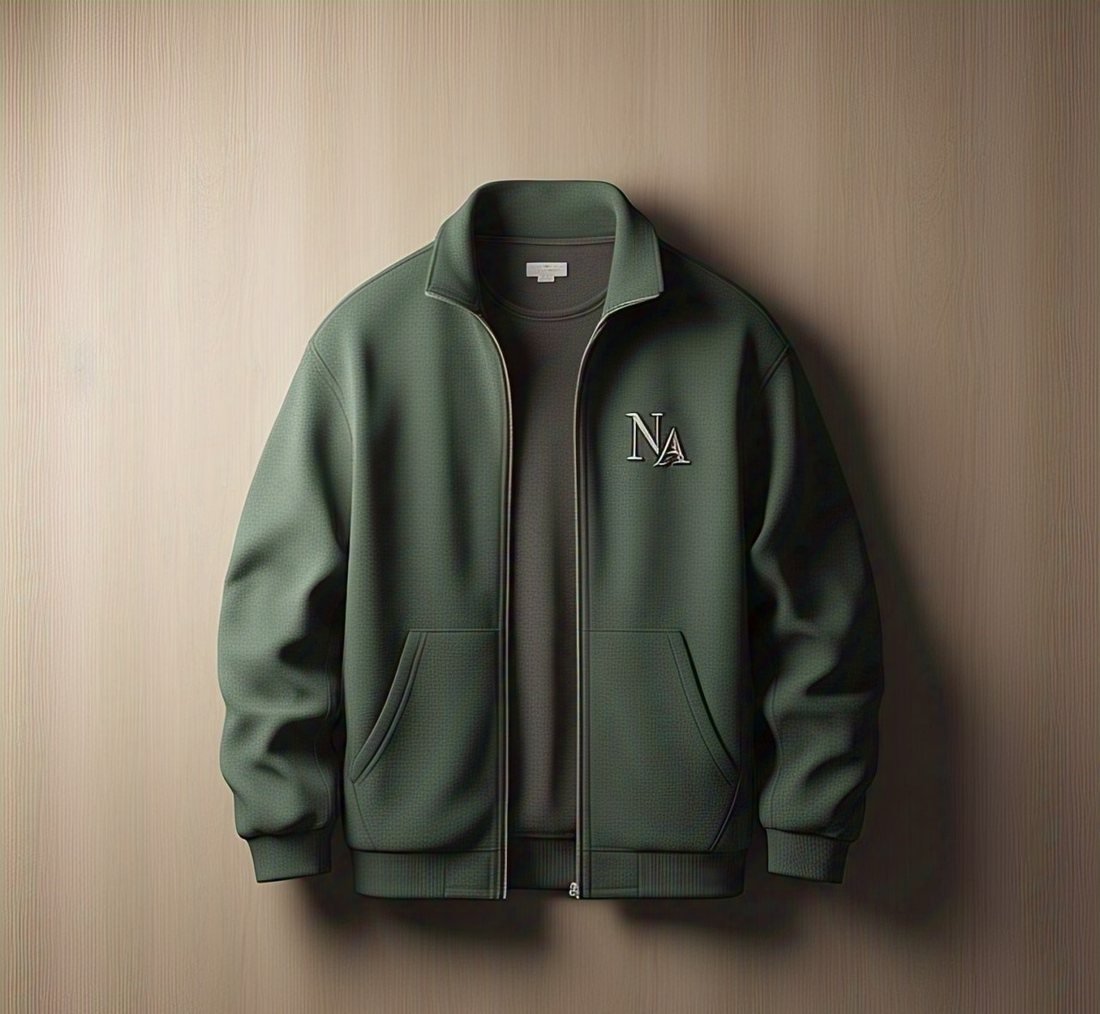 Custom manufactured jacket showing panelled construction and contrast trims
