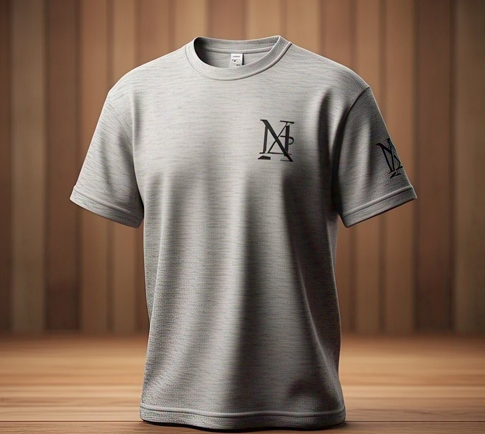 Custom manufactured t-shirt showing the body, sleeve and hem construction
