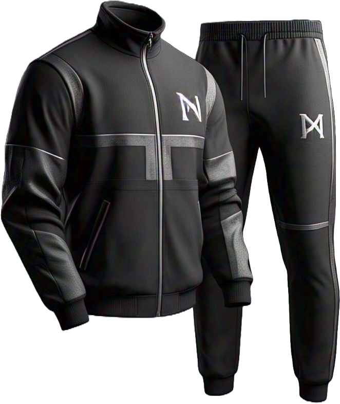 Grey zip-through hooded tracksuit jacket shown with matching cuffed joggers